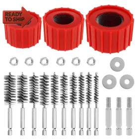 Abizarch 313041236261 13pcs Copper Pipe Cleaner Set For Power Drill Include 1/2 Inch 3/4 1 Tube Brush Abizarch 313041236261 13pcs Copper Pipe Cleaner Set For Power Drill Include 1/2 Inch 3/4 1 Tube Brush