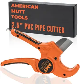 Th103-111 American Mutt Tools 2-1/2 Inch Pvc Pipe Cutter Tool Heavy Duty Ratcheting Orange