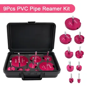 I040-a010 Amotopart 9pcs Pvc Pipe Reamer Plastic Fitting Plumbing Tools Kit Fit