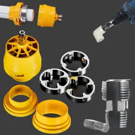 Tmt-001 Aqeptow Electric Drill Compatible Pvc Pipe Threader Kit With Various Die Sizes Th