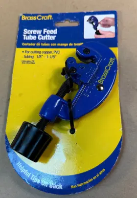 T004 Brasscraft 026613102573 New Screw Feed Tube Cutter 1/8- 1-1/8in - Free Shipping