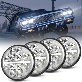 Braveway 1001a-4pcs-014 5.75 Inch 5-3/4 Round Led Headlight Hi-lo Beam Drl Turn Signal For Muscle