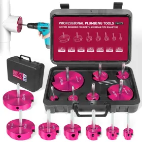Pprk7 Dearchan Pvc Pipe Reamer Plastic Fitting Plumbing Tools Kit Fit Into