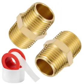 Htgj03 Dk177 1/2 Inch X Npt Brass Nipple Pipe Fittings Equal Gold