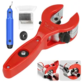 Eeekitonline 616361650985 Ratcheting Tubing Cutter 5/16 Inch 1-1/8 Copper Pvc Pipe Deburring Tool Kit