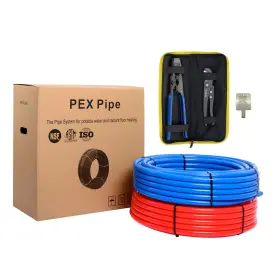 Efield 651074169478 Pex-b Pipe Tubing/tool Combo Blue And Red 3/4 Inch 2x 100 Ft Rolls 200 F