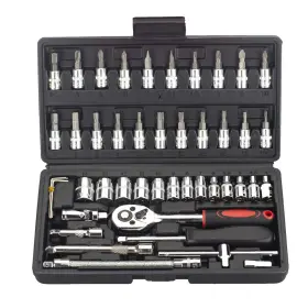 46pc-taot Flzosper 46-piece 1/4-inch 45 Teeth Screwdriver Drive Socket And Bit Set Comb Inch