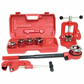 Gdae10 733835571970 Pipe Threader Ratchet Type With 5 Dies Set Cutter #2 Clamp On Vis