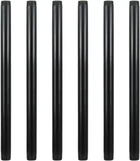 246-47 Geilspace 6 Pack 3/4 Inch 16 Pre-cut Black Metal Pipe