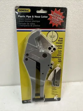 General Tools 038728311733 Ratcheting Pipe And Hose Cutter #119 Pvc Cpvc Pex Abs 1/8 Inch - 1-5/8