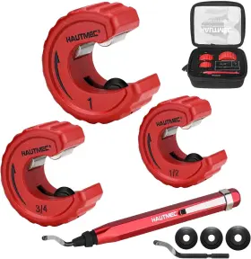 Ht0354-tc Hautmec Copper Tubing Cutter Set 3 Pcs Pipe Tool In Portable