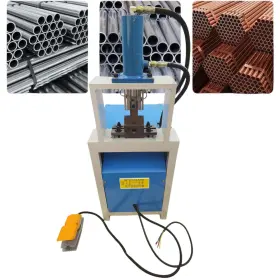 056656 Intbuying Hydraulic Square Round Pipe Hole Punching Arc Cutting Machine 220v