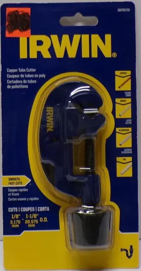 Irht81733 Irwin 076174817331 Copper Tube Cutter Smooth Fast Cuts 1/8 Inch -1-1/8