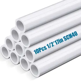 Dag-joyfolk-0242 Joyfolk 10 Pcs 1/2 Inch Pvc Pipe 16 Long White Sch40