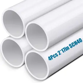 Dag-joyfolk-0243 Joyfolk 4 Pcs 2 Inch Pvc Pipe 16 Long White Sch40 Industrial