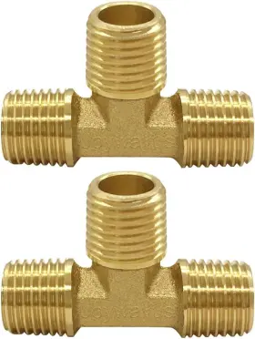 6cy-fer-41428 Joywayus Brass 1/4 Inch Npt Male X Tee 3 Way