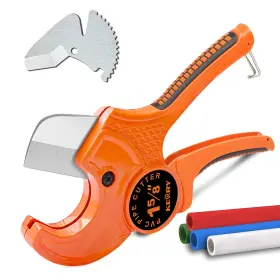 Kerry 747165272568 Pvc Pipe Cutter Up To 1-5/8 Inch Ratcheting Heavy-duty Pex Poly Pe Plastic Hoses