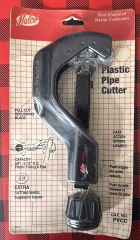 Malco 686046523613 Vintage Tools Plastic Pipe And Tube Cutter 5/8 Inch - 2-1/2 Pvcc Nos Usa