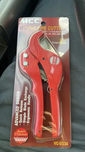Vc-0334 Mcc Ratchet Pipe Cutter For Pvc Pipes Up To 1 1/3 In Advanced Design