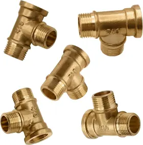 1234567 Metalandbrassco Pipe Tee 1/2 Inch Female X Male X1/2 Fittings Connector Brass