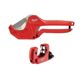 Milwaukee 445025953932 2-3/8 Inch Ratcheting Pvc Pipe Cutter With 1 Mini Copper Tubing 2-pc