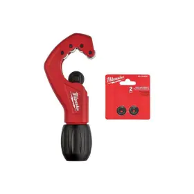 48-22-4259-48-22-4256 Milwaukee Copper Tubing Cutter Tool 1in Manual Wheel Pipe With Extra Blades Set