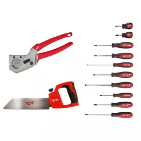 Milwaukee 744110247176 1 Inch Pex And Tubing Cutter With 12 Pvc Saw 10-pieces Screwdriver Set