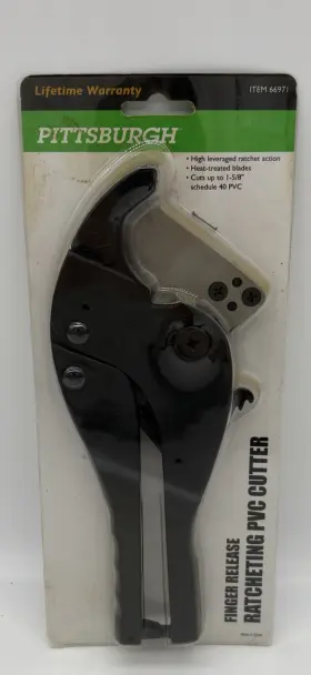 66971 Pittsburgh Sealed Finger Release Ratcheting Pvc Pipe Cutter Cuts 1-5/8 Inch #66971