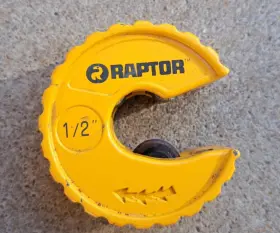 Rap88201 Raptor Tools 1/2 Inch Hard Copper Tubing C-style Tube Pipe Cutter One Hand Yellow
