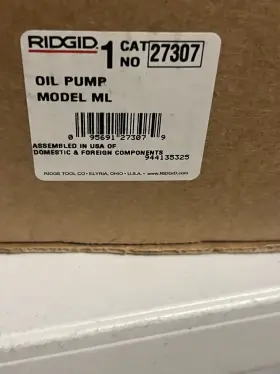 27307 Ridgid Oil Pump Threading Machine