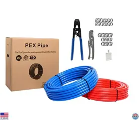 B08nyzs565 Ridgid Pex-b Pipe Tool Kit 150ft 1/2 Inch Blue And Red Tubing Crimping Cutter Clamps