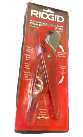 Bk125-s Ridgid Plastic Pipe And Tubing Cutter 1/8 Inch - 1 5/8 3mm-42mm Model