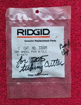 E947x Ridgid Tool Company 33805 Replacement Wheel Pin And Clip For 205 Tubing Cutter New