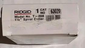 T-208 Ridgid Tool Company 63020 1-1/2 Inch Spiral Cutter Drain Cleaning