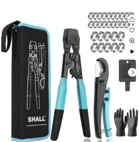 139001 Shall Pex Crimping Clamp Cinch Tool And Pipe Hose Cutter Meets Astm 2098 For 3/8 Inch To1