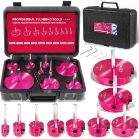 Pprk9 Sixcow 9pcs Pvc Pipe Fitting Reamer Kit - Complete Plastic Set Fits Into Stan