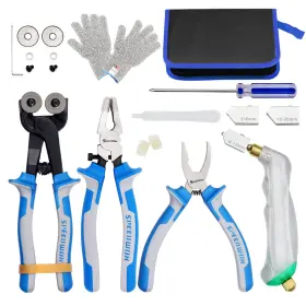 Tzbhgn8b-808 Speedwox 20pcs Glass Cutting Tools Set Tweezers Mosaic Wheels Pliers Cutter Gloves Kit