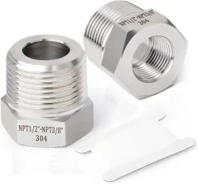 Fc-050 Taisher 5pcs Forging Of 304 1/2 Inch Mnpt X 3/8 Fnpt Silver White