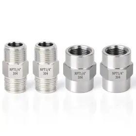 Fc-157 Taisher 4pcs 304 Stainless Steel Pipe Fitting Hex 1/4 Inch Npt Silver