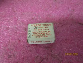 93851 Toledo Tools Set Of 4 New 3/8 Pipe Dies Nos 00-30-11-12