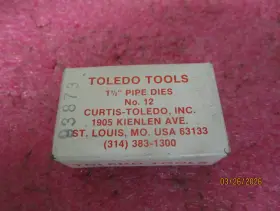 93873 Toledo Tools Set Of 4 New 1 1/2 Inch Pipe Dies No 12