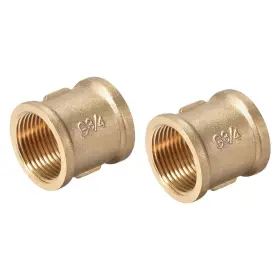 Uxcell A19062700ux0024 Brass Cast Pipe Fittings Coupling 3/4 X G Female Inch Gold
