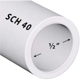 Sch40 Ventral 810039640616 Pvc Pipe 1/2 Inch 0.5 White Custom Length 2ft Feet