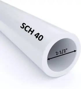 Pi000-43-07-2520-001 Ventral Pvc Pipe Sch40 2.5 Inch White Custom Length 2ft Feet