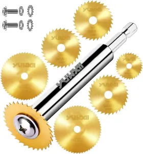 61501 Yuwxii Pvc Pipe Inside Cutter Kit Hex Shank 6pcs Titanium Coating Saw Blades Gold