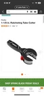 Husky 1-1/8 In. Ratcheting Tube Cutter Used. Price: $12.97.