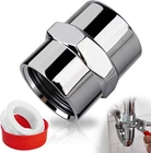 Brass Pipe Fitting Coupling 1/2" X Npt Female Chrome Finish For Home Plumbi New. Price: $11.93.