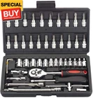 46-PIECE 1/4-INCH 45 Teeth Screwdriver Socket & Bit Set Combination With New. Price: $23.78.
