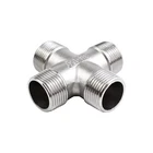 Beduan Cross 1/2" Male Cast Pipe Fitting, 4 Way Npt, Silver New. Price: $18.99.