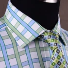 Blue Green Plaids & Checks Formal Business Dress Shirt Short Sleeve Button Down New. Price: $19.99.